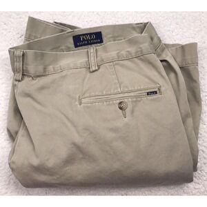 Vintage Polo Ralph Lauren Shorts Mens 40 Classic Tan PLEATED Chino 8" Inseam 90s